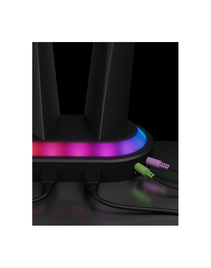 icybox Uchwyt na dwa monitory IB-MSG304BL-T do 32 cali z Hub i podświetleniem RGB główny