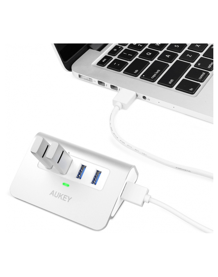 aukey CB-H5 aluminiowy HUB USB-A | 4xUSB 3.0 | 5Gbps główny