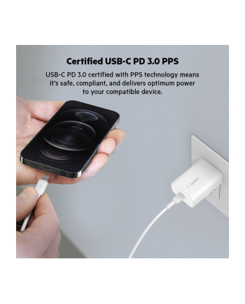 belkin Ładowarka sieciowa 25W USB-C Power Delivery 3.0 PPS biała