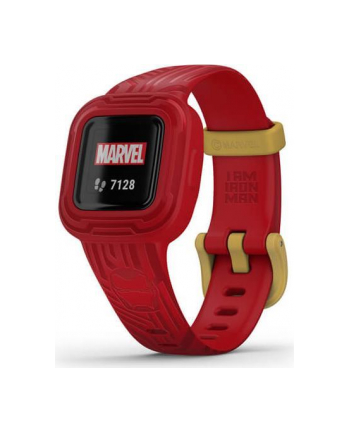 Garmin Vivofit Junior 3 Marvel Iron Man Komunikacja: Bluetooth | Wyświetlacz: 0,78'' | Wodoszczelność 5 ATM