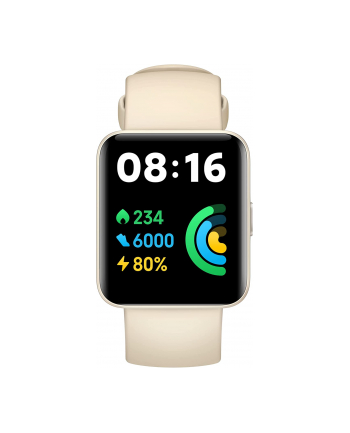 Xiaomi Redmi Watch 2 Lite Beige Bluetooth 5.0 (BLE) | Wyświetlacz: 1.55” | HR | GPS | Wodoszczelność: 5ATM | Materiał wykonania: TPE