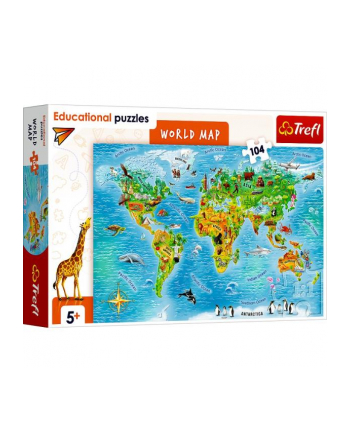 Puzzle 104 edukacyjne Mapa świata-wersja angielska 15570 Trefl