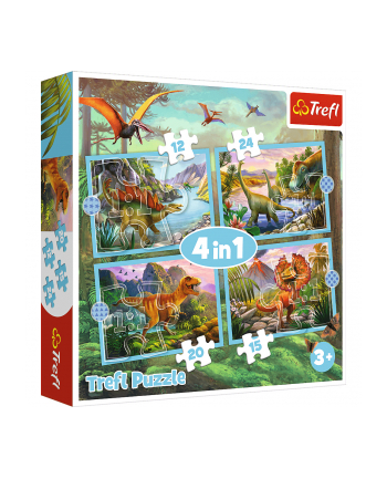 Puzzle 4w1 Wyjątkowe dinozaury 34609 Trefl nr 1