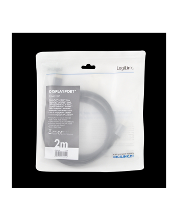 logilink Kabel DisplayPort 4K/60 Hz,DP do HDMI aluminiowy 2m
