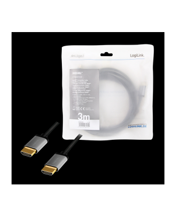 logilink Kabel HDMI 4K/60Hz, aluminium 3m Czarny