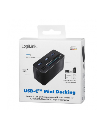 logilink Stacja dokująca USB3.2 8-portów, mini Czarna