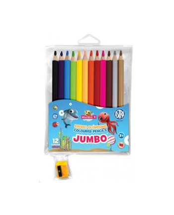 astra Kredki ołówkowe jumbo okrągłe 12 kolorów + temperówka - Mini Minii 312221009