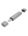 digitus Czytnik kart 3-portowy USB Typ C/ USB 3.0 SuperSpeed SD Micro SD HQ  aluminium Szary - nr 10