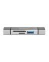 digitus Czytnik kart 3-portowy USB Typ C/ USB 3.0 SuperSpeed SD Micro SD HQ  aluminium Szary - nr 24