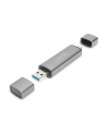 digitus Czytnik kart 3-portowy USB Typ C/ USB 3.0 SuperSpeed SD Micro SD HQ  aluminium Szary - nr 50
