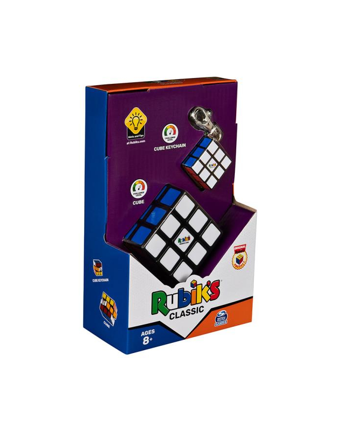 Kostka Rubika 3x3 oraz brelok. Zestaw Rubik's Classic 6064011 Spin Master główny