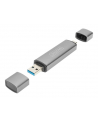 digitus Czytnik kart 3-portowy USB Typ C/ USB 3.0 SuperSpeed SD Micro SD HQ  aluminium Szary - nr 11