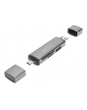 digitus Czytnik kart 3-portowy USB Typ C/ USB 3.0 SuperSpeed SD Micro SD HQ  aluminium Szary - nr 15