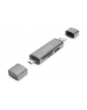 digitus Czytnik kart 3-portowy USB Typ C/ USB 3.0 SuperSpeed SD Micro SD HQ  aluminium Szary - nr 22