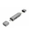 digitus Czytnik kart 3-portowy USB Typ C/ USB 3.0 SuperSpeed SD Micro SD HQ  aluminium Szary - nr 30