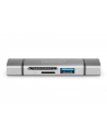 digitus Czytnik kart 3-portowy USB Typ C/ USB 3.0 SuperSpeed SD Micro SD HQ  aluminium Szary - nr 35