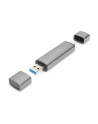 digitus Czytnik kart 3-portowy USB Typ C/ USB 3.0 SuperSpeed SD Micro SD HQ  aluminium Szary - nr 3