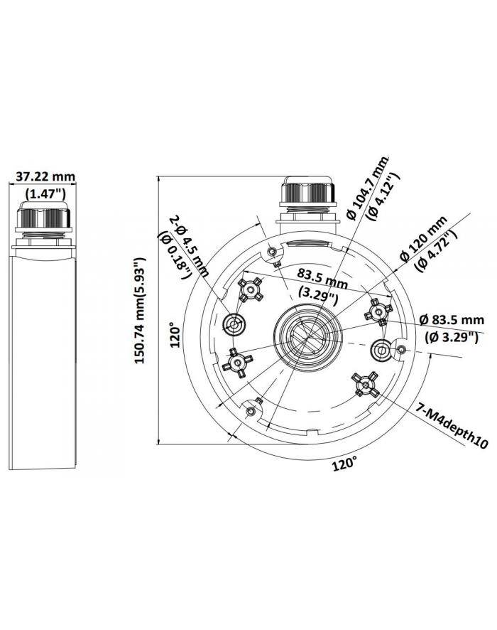 hikvision Puszka montażowa DS-1280ZJ-DM46 główny