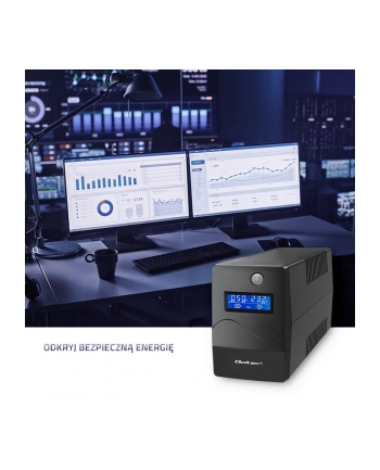 qoltec Zasilacz awaryjny UPS | Monolith | 650VA | 360W | LCD | USB | RJ45