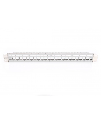 DIGITUS Modular Patch Panel Shielded 24-port Blank 1U Rack Mount Color Gray transp. labeling field