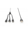 assmann electronic ASSMANN USB Charger cable USB A - Lightning+micro B+Type-C 1m 3in1 cable cotton CE bl - nr 10