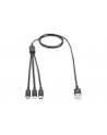 assmann electronic ASSMANN USB Charger cable USB A - Lightning+micro B+Type-C 1m 3in1 cable cotton CE bl - nr 15