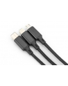 assmann electronic ASSMANN USB Charger cable USB A - Lightning+micro B+Type-C 1m 3in1 cable cotton CE bl - nr 19