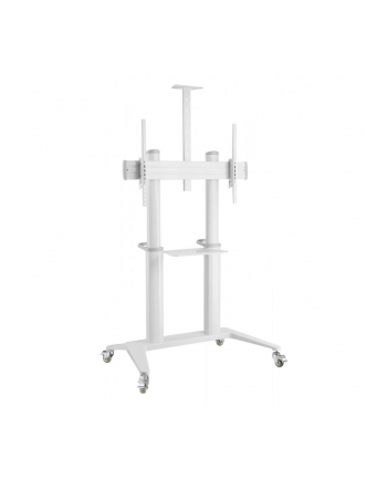 TECHLY Aluminium Ultra-modern TV Cart for TV from 70inch to 120inch White