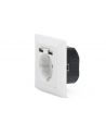 DIGITUS DA-70613 Safety Wall Outlet 2xUSB USB output total 5V 2.1A Input AC 250V 50Hz RAL 9003 - nr 9