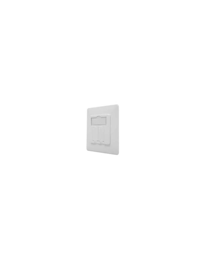 DIGITUS Wallplate for Keystone Jacks German Type 80x80 frame 50x50 central plate incl. dust cover design compatible pure Kolor: BIAŁY główny