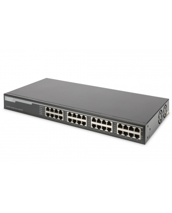 DIGITUS 16-Port Gigabit PoE+ Injector 16 ports data in 16 ports data out+PoE 250W power support