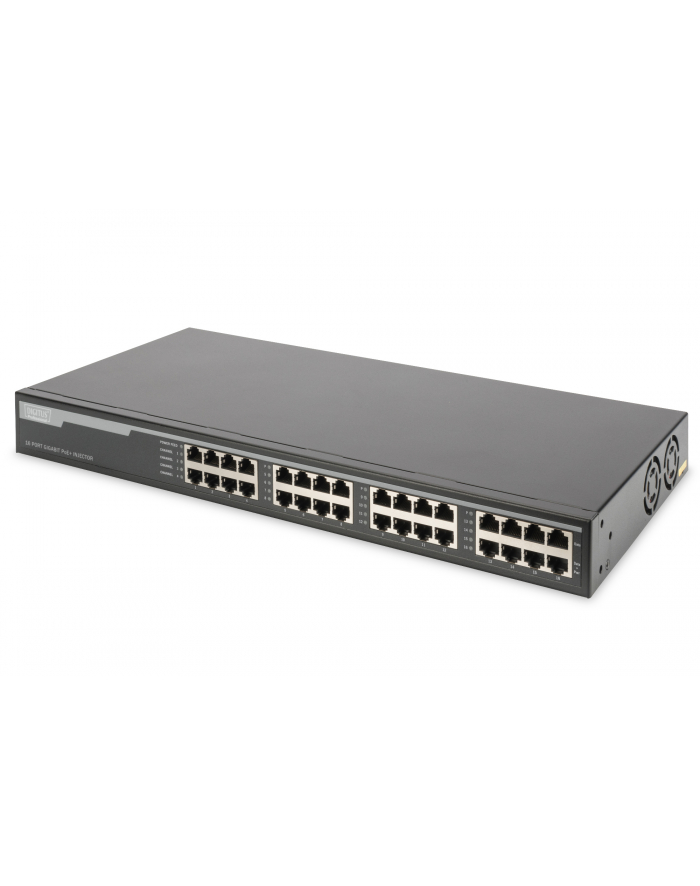 DIGITUS 16-Port Gigabit PoE+ Injector 16 ports data in 16 ports data out+PoE 250W power support główny