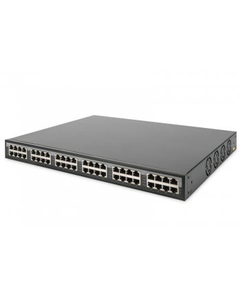 DIGITUS 24-Port Gigabit PoE+ Injector 24 ports data in 24 ports data out+PoE 370W power support