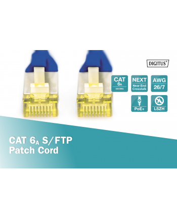 DIGITUS CAT 6A S-FTP patch cable Cu LSZH AWG 26/7 length 0.5 m color blue