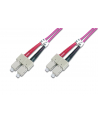 DIGITUS Kabel krosowy (patch cord) światłowodowy SC/SC dplx MM 50/125 OM4 LSOH 1m fioletowy - nr 3