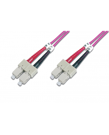 DIGITUS Kabel krosowy (patch cord) światłowodowy SC/SC dplx MM 50/125 OM4 LSOH 1m fioletowy