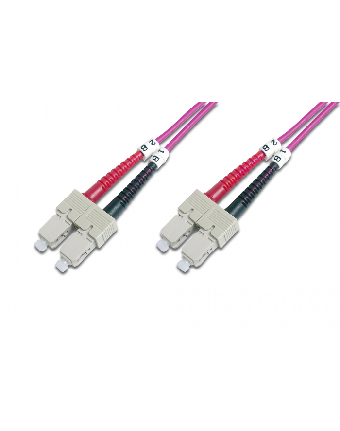 DIGITUS Kabel krosowy (patch cord) światłowodowy SC/SC dplx MM 50/125 OM4 LSOH 1m fioletowy główny