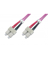 DIGITUS Kabel krosowy (patch cord) światłowodowy SC/SC dplx MM 50/125 OM4 LSOH 1m fioletowy - nr 6