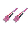 DIGITUS Kabel krosowy (patch cord) światłowodowy SC/SC dplx MM 50/125 OM4 LSOH 2m fioletowy - nr 1