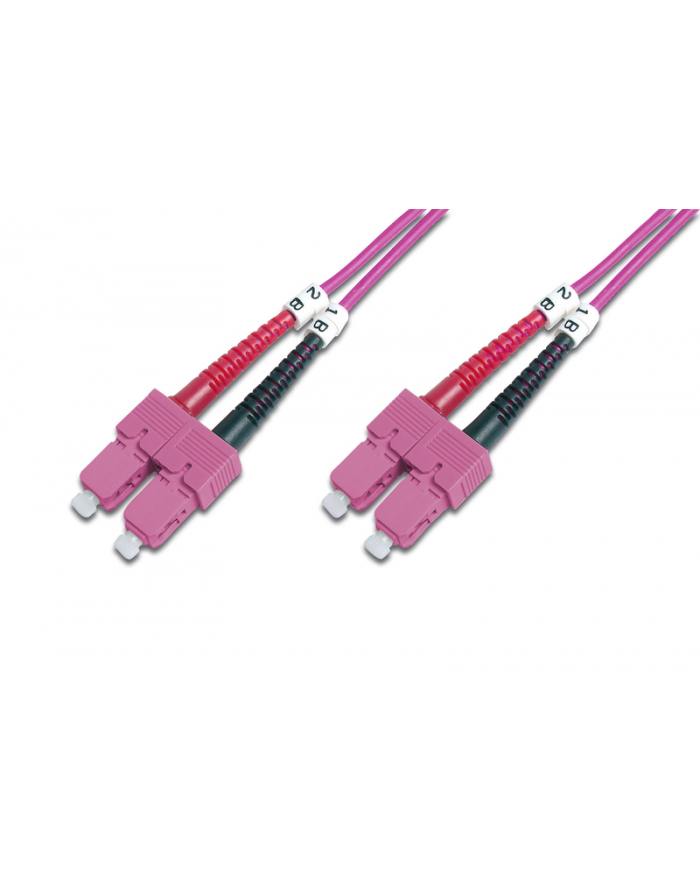 DIGITUS Kabel krosowy (patch cord) światłowodowy SC/SC dplx MM 50/125 OM4 LSOH 2m fioletowy główny