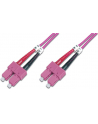 DIGITUS Kabel krosowy (patch cord) światłowodowy SC/SC dplx MM 50/125 OM4 LSOH 2m fioletowy - nr 5