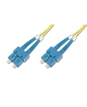 DIGITUS Kabel krosowy (patch cord) światłowodowy SC/SC dplx SM 9/125 OS2 LSOH 10m żółty
