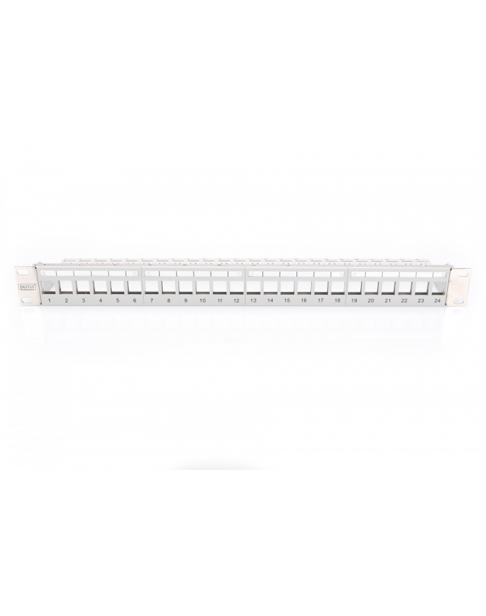 DIGITUS Modular Patch Panel Shielded 24-port Blank 1U Rack Mount Color Gray transp. labeling field główny