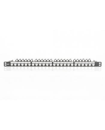 DIGITUS Modular Patch Panel shielded 24-port label field 0.5U rack mount color Kolor: CZARNY RAL 9005