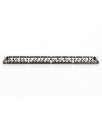 DIGITUS Modular Patch Panel shielded 24-port label field 0.5U rack mount color Kolor: CZARNY RAL 9005