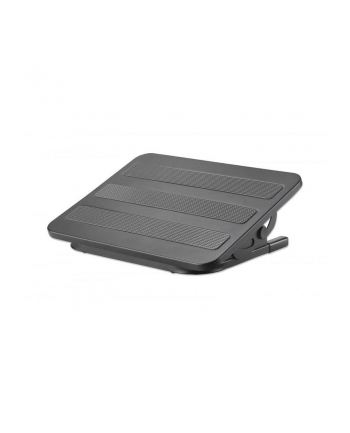 MANHATTAN Ergonomic Adjustable Footrest Under-Desk Comfort and Productivity Enhancer 300 x 380mm 12 x 15in. Rubberized Surface Black