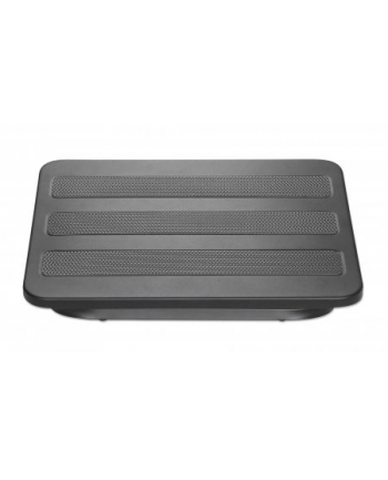 MANHATTAN Ergonomic Adjustable Footrest Under-Desk Comfort and Productivity Enhancer 300 x 380mm 12 x 15in. Rubberized Surface Black