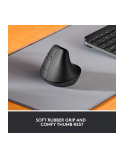 LOGITECH LIFT Left Vertical Ergonomic Mouse - GRAPHITE / BLACK - EMEA