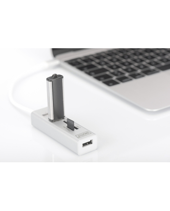 DIGITUS HUB/Koncentrator 3-portowy OTG USB Typ C USB 2.0 HighSpeed czytnik kart SD/Micro SD aluminium