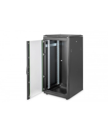 DIGITUS Network cabinet 19Inch 22U H21164mmxB600mmxT600mm Kolor: CZARNY RAL 9005 with glass door incl. 28xSreew-Set up to 600KG IP40